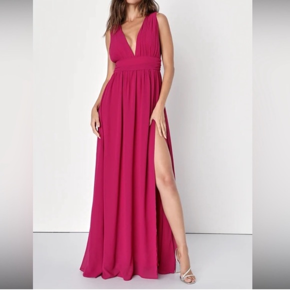 Lulus Heavenly Hues Magenta Maxi Dress Evening Gown Size XS - Picture 1 of 14